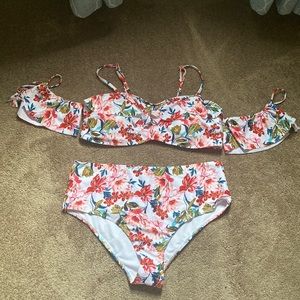 Shein Floral Off The Shoulder Bikini Size 3X